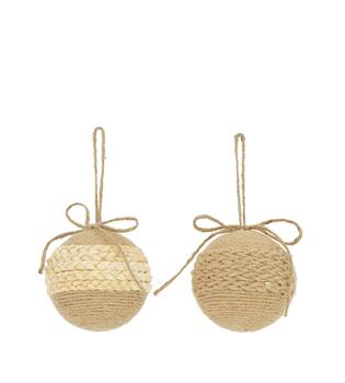 Bauble jute 11x11x11cm A/2