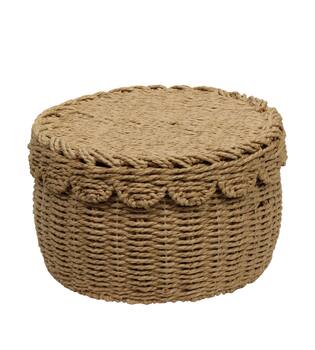 Basket round paper rope 38x38x23cm  - Natural