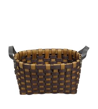 Basket rectangular chip wood 36x28x18cm  - Brown