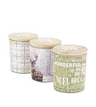 Candle vanilla scent wax with glass 7x7x8.5cm  - Multi