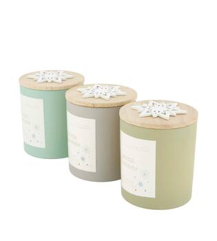 Candle vanilla scent wax with glass 9x9x10.5cm  - Multi