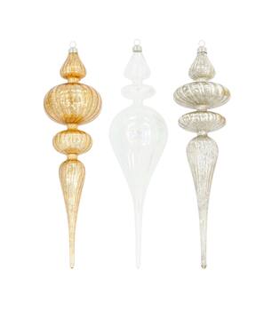 Hanger icicle glass 8x8x30cm C/3