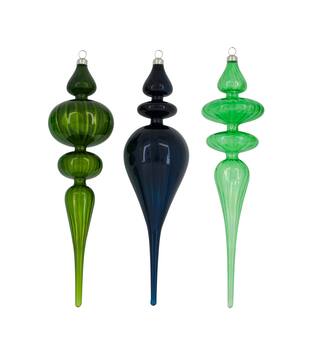 Hanger icicle glass 8x8x30cm C3 - Green