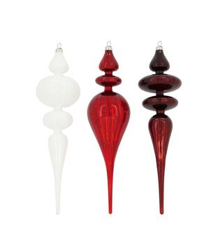 Hanger icicle glass 8x8x30cm - Red