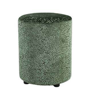Pouf round poplar wood  fabric 38x38x48cm