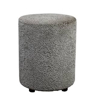 Pouf round poplar wood  fabric 38x38x48cm