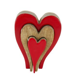 Heart mango wood 13x3x16cm - Natural