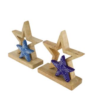 Star mango wood 18x6x18cm  - Natural