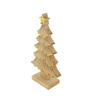 Statue tree mango wood 16x6x29cm - Natural