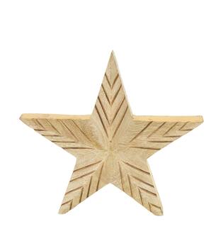 Statue star mango wood 22x3.8x22cm - Natural