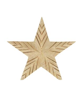Statue star mango wood 22x3.8x22cm - Natural