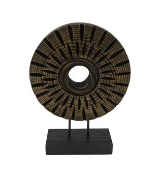Statue round paulownia wood 28x9x38cm - Black