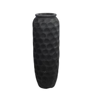 Vase engraved paulownia wood 28x28x78cm