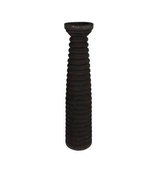 Pillar candle holder paulownia wood with metal cup 18x18x78cm