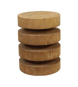 Side table round paulownia wood 38x38x48cm