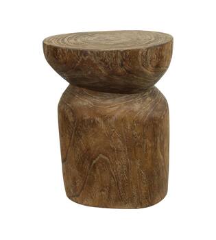 Side table oval paulownia wood 38x28x48cm