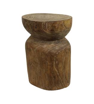 Side table oval paulownia wood 38x28x48cm