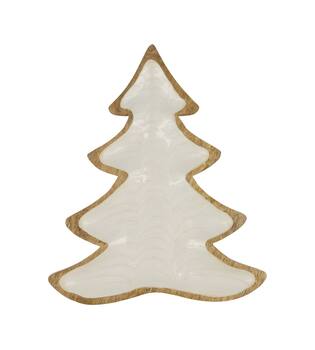 Plate tree mango wood 28x24x2.5cm - Natural