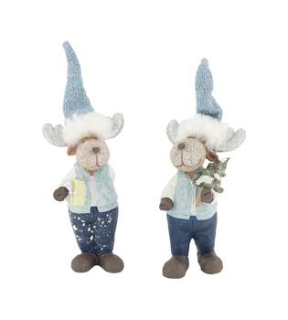 Figurine reindeer polyresin 6.5x8.5x25cm A/2