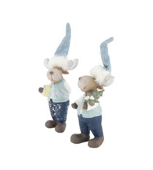 Figurine reindeer polyresin 6.5x8.5x25cm A/2