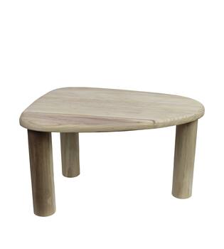 Side table triangle paulownia wood 68x48x40cm