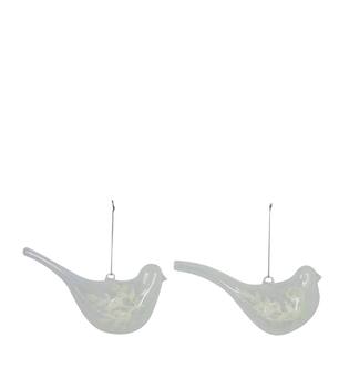 Hanger bird glass 15x5x7.7cm  - Transparent