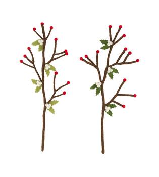 Branch berry wool 18x2x54cm  - Multi