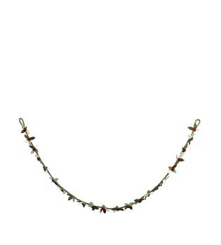 Garland leaves with berries wool 8x2x190cm