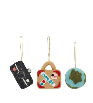 Hanger suitcase camera globe wool 8x5x5cm A/3