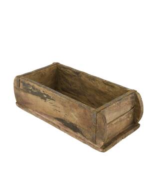 Brickmould without plastic reclaimed wood with handle 32x15x10cm - Natural