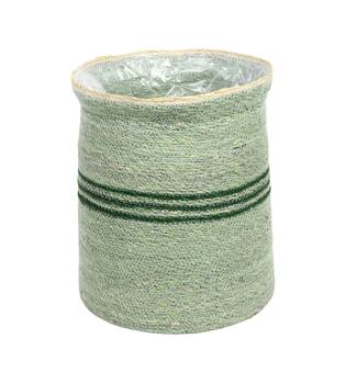 Basket round seagrass with plastic 38x38x44cm S/3