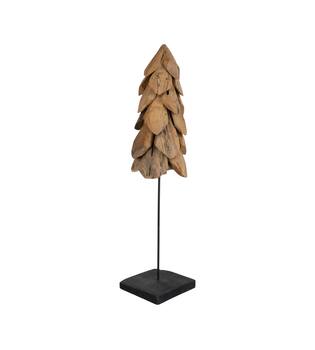 Tree teak wood on stand 20x20x78cm