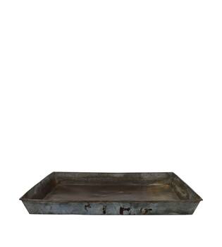 Tray rectangular metal with handle 53x40x5cm