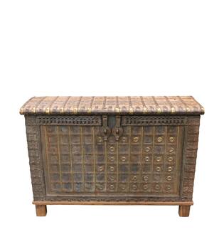 Trunk rectangular historic wood vintage 129x42x90cm