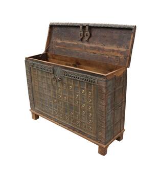 Trunk rectangular historic wood vintage 129x42x90cm