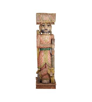 Statue rectangular watchman historic wood vintage 50x30x180cm