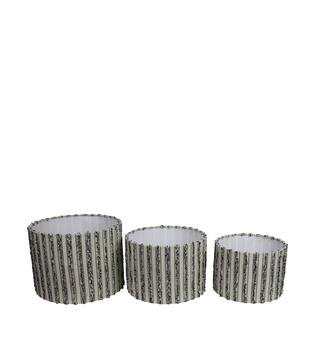 Lamp shade round fabric 40x40x30cm S/3
