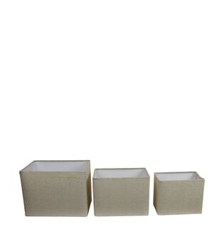 Lamp shade rectangular fabric 35x25x26cm S/3