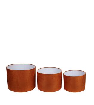 Lamp shade round velvet 40x40x30cm S/3