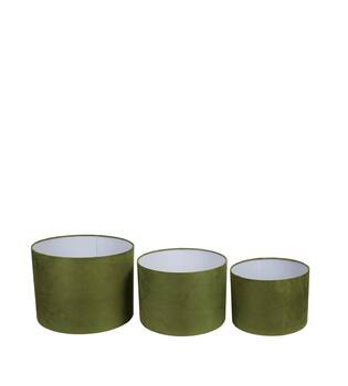 Lamp shade round velvet 40x40x30cm S/3