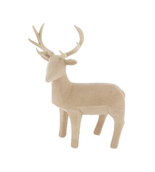 Figurine reindeer polyresin 26x13x42cm - Cream