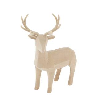 Figurine reindeer polyresin 26x13x42cm - Cream