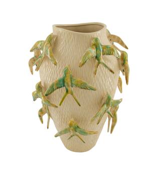 Vase with bird ceramic 29.5x29.5x42cm - Multi