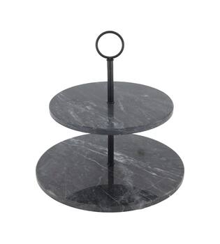Etagiere round marble 2 layers 25x25x26cm