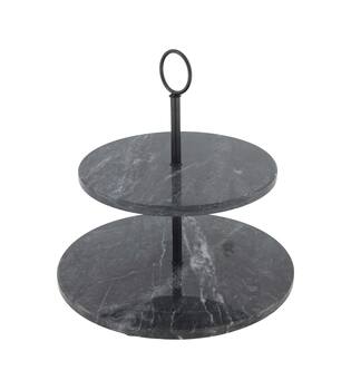 Etagiere round marble 2 layers 25x25x26cm