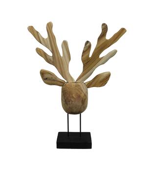 Statue reindeer teak wood 54x14x78cm KD