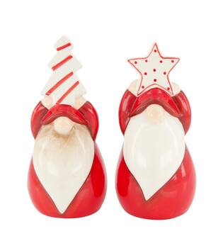 Statue santa ceramic 8x8.5x16.5cm  - Red