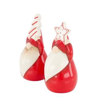 Statue santa ceramic 8x8.5x16.5cm  - Red