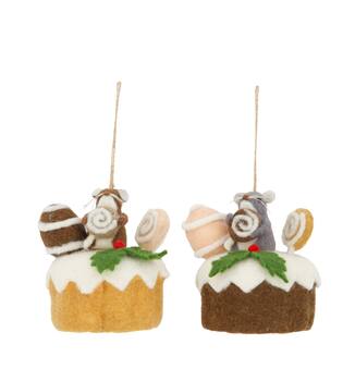 Hanger mouse on cake fabric 11x11x14cm  - Multi