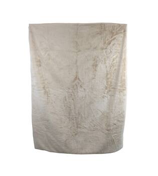 Plaid rectangular faux fur polyester 170x130x2cm - Cream